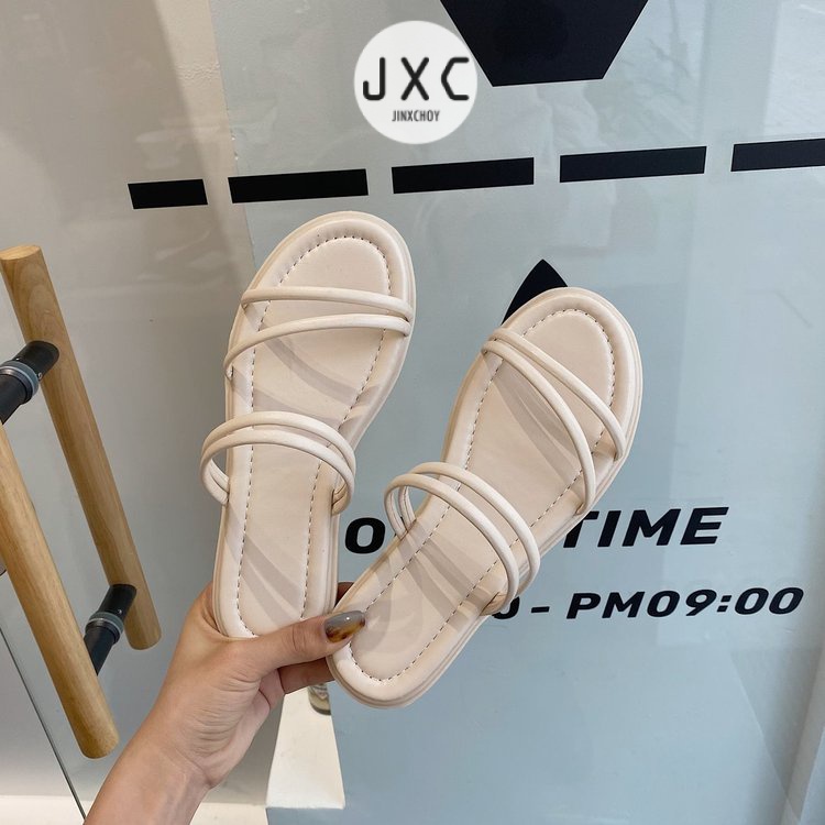 รองเท้าเปิดนิ้วเท้า แต่งหัวเข็มขัด สวมใส่สบาย แฟชั่นทันสมัย สําหรับผู้หญิง
