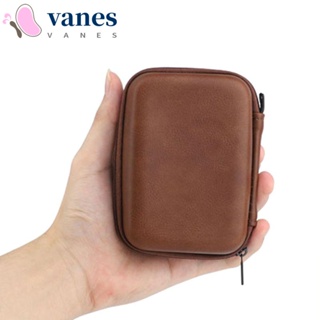 Vanes1 กระเป๋าเคสหนัง PU แบบแข็ง แต่งซิป แบบพกพา ที่ทนทาน สําหรับใส่จัดเก็บสายชาร์จ USB หูฟัง