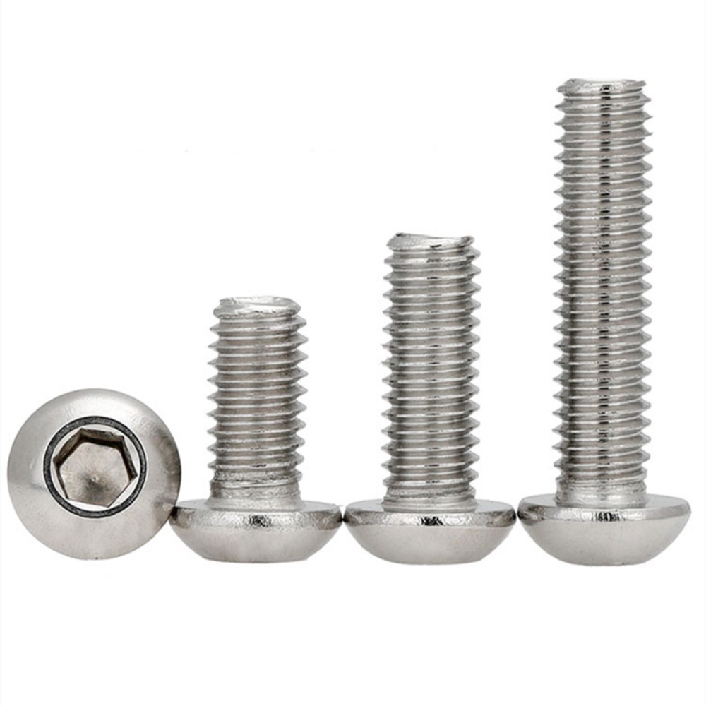 [จัดส่งด่วน 1] น็อต สกรู หัวจมกลม สแตนเลส 304 เกลียวมิล หยาบ M5/M6 / Button Head Hexagon Socket Machine Screw SUS304 - รูปที่ 4