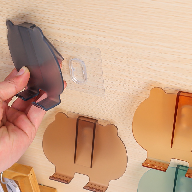 1 ชิ้น การ์ตูนหมี รูปร่าง พลาสติก ติดผนัง ชั้นวางโทรศัพท์มือถือ / ที่มีสีสัน กันน้ํา ติดผนัง ประตู ที่วาง ขาตั้ง ห้องน้ํา ห้องครัว จัดเก็บ จัดระเบียบ - รูปที่ 5