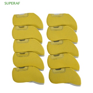 Superaf ขายดี ปลอกสวมหุ้มหัวไม้กอล์ฟ แบบเหล็ก ปักลายตัวเลข 10 ชิ้น ต่อชุด