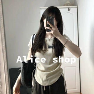 Alice  เสื้อยืดผู้หญิง สะดวกสบาย และทันสมัย  ins Comfortable ทันสมัย สบาย A23K038 36Z230909