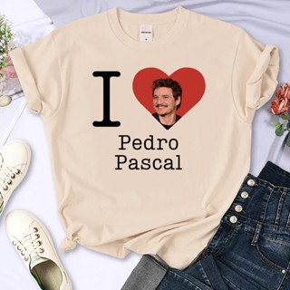 เสื้อยืด พิมพ์ลายการ์ตูน Pedro Pascal สไตล์ญี่ปุ่น สตรีท สําหรับผู้หญิง