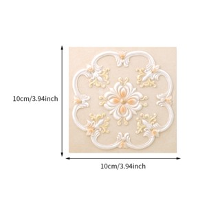 18pcs Removable Waterproof DIY Wall Decor Realistic Floral Pattern Square Kitchen PVC Tile Sticker