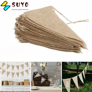 SUYO Burlap Bunting Banner Photography Party Garland Home Decoration Flags