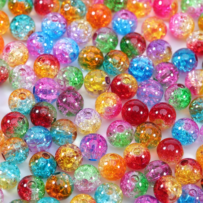 ((100 ชิ้น) ลูกปัดอะคริลิค หลากสีสัน สําหรับทําสร้อยคอ ลูกปัดคริสตัล diy