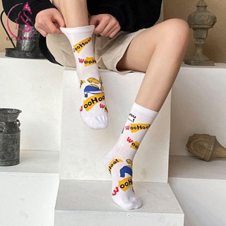 OCEANMAP Simpson Socks Kawaii Funny Vintage Letter Couple Socks For Men Crew Socks Harajuku For Women Breathable Women Socks