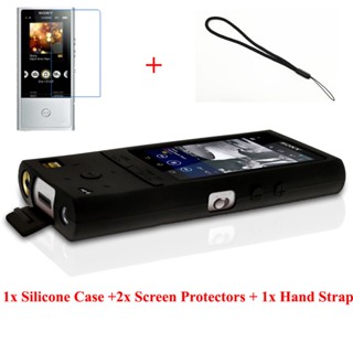เคสยางซิลิโคนเจล พร้อมตัวป้องกันหน้าจอ และสายคล้องมือ สําหรับ Sony Walkman NWZ ZX100 NW-ZX100