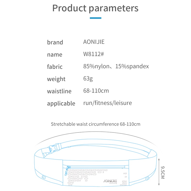 Aonijie W8112 กระเป๋าคาดเอว กระเป๋าคาดเอว ใส่สบาย เหมาะกับการวิ่งจ๊อกกิ้ง ฟิตเนส และเดินป่า