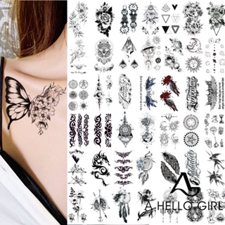 A HELLO GIRL ใหม่ สติกเกอร์รอยสัก ลายสัตว์และพืช ขนาดเล็ก 105*60 มม. กันน้ํา และไม่สะท้อนแสง เครื่องประดับ สําหรับเด็กผู้หญิง