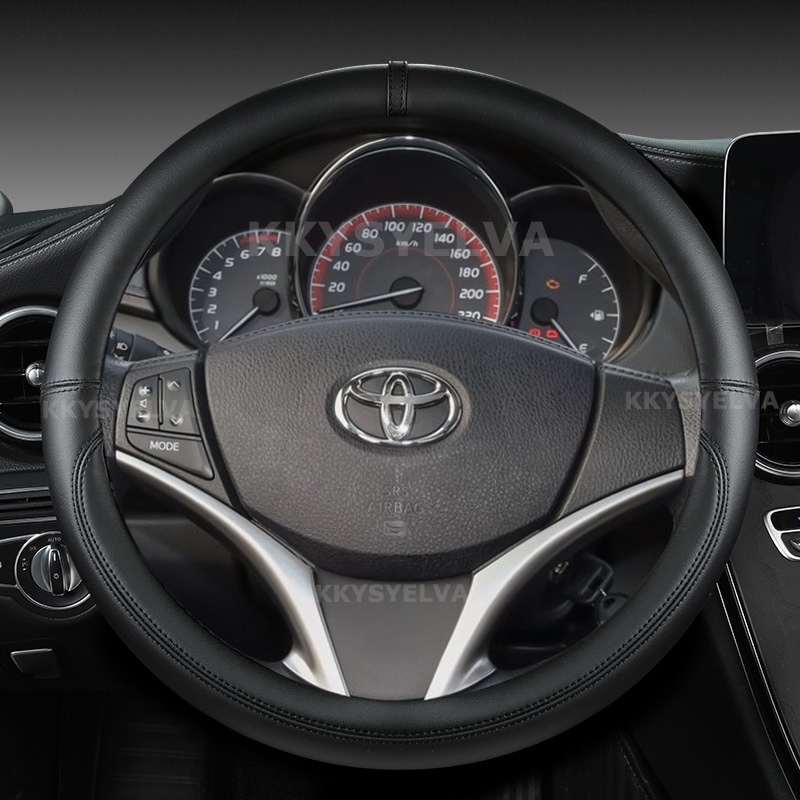 ปลอกหนังหุ้มพวงมาลัยรถยนต์ ไมโครไฟเบอร์ อุปกรณ์เสริม สําหรับ Toyota Yaris Vios 2014 2015 2016 2017 2018