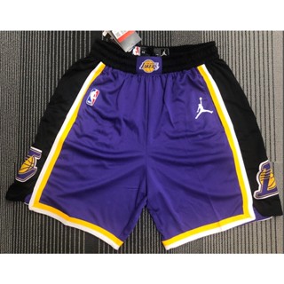 【hot Pressed】กางเกงขาสั้นบาสเก็ตบอล nba Los Angeles Lakers สีม่วง