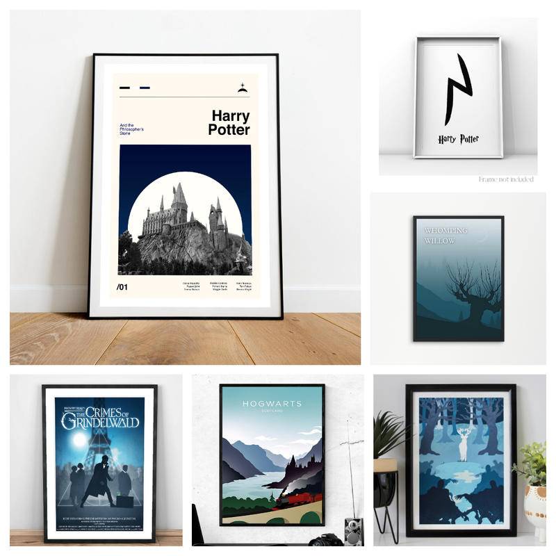 โปสเตอร์ภาพยนต์ ภาพยนต์ Harry Potter สไตล์มินิมอล สําหรับตกแต่งบ้าน