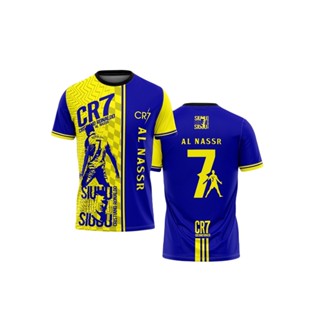 เสื้อยืด CR7 Al Nassr Siuuu Siuuu Siuuu Sublimatio สําหรับผู้ชาย | เสื้อกีฬาบาจู CR7 Al Nassr Siuuu Siuu Siuuu