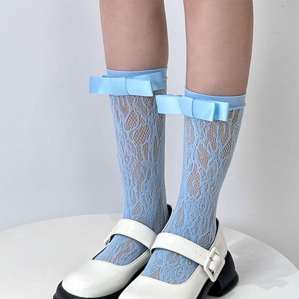 Eende ถุงเท้าผ้าไหม ลูกไม้ ระบายอากาศ ของขวัญ สไตล์โลลิต้า สําหรับผู้หญิง - รูปที่ 3