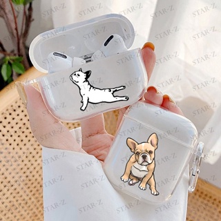 เคสหูฟังบลูทูธไร้สาย TPU ใส แบบนิ่ม ลายสุนัขปั๊ก สําหรับ Apple Airpods Pro 2 1 3