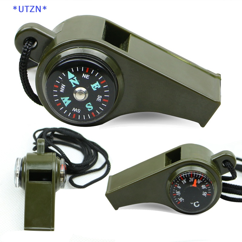 Utzn> 3 in 1 นกหวีดฉุกเฉิน เข็มทิศ เครื่องวัดอุณหภูมิ ผู้ตัดสิน เชียร์ ใหม่