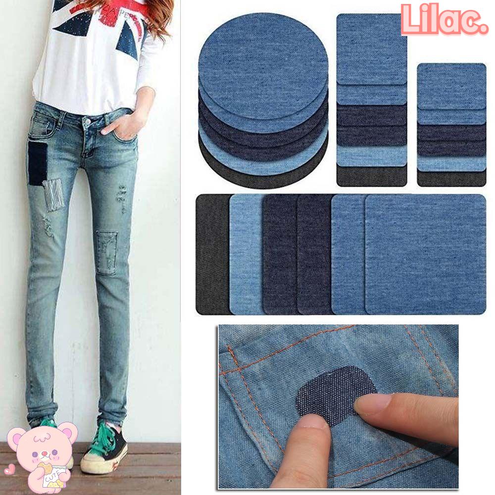 ❥LILAC✿ 4Pcs Repair Knee Elbow Sewing Jeans DIY Fabric Patch New Apparel Pants Applique Iron-on/Multicolor