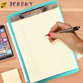 JEROMY A4 Clipboard Box for School Multifunction Waterproof Paper Holder Plastic Stationery Writing Pad