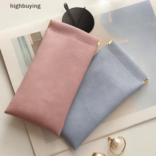 [highbuying] กระเป๋าหนัง PU นิ่ม กันน้ํา สีพื้น สําหรับใส่แว่นตาอ่านหนังสือ แว่นตากันแดด