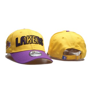 หมวกลิ้นเป็ดลําลอง แบบนิ่ม ปักลาย Los Angeles Lakers สามารถปรับได้