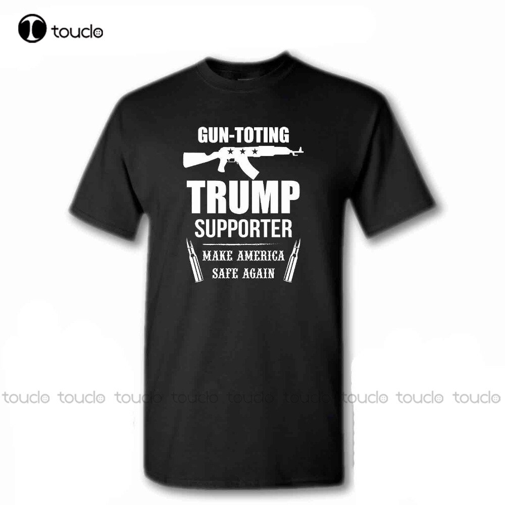 [S-5XL] ใหม่ เสื้อยืดลําลอง แขนสั้น คอกลม พิมพ์ลาย Donald Trump President Pro Guns 2Nd Amendment สุด