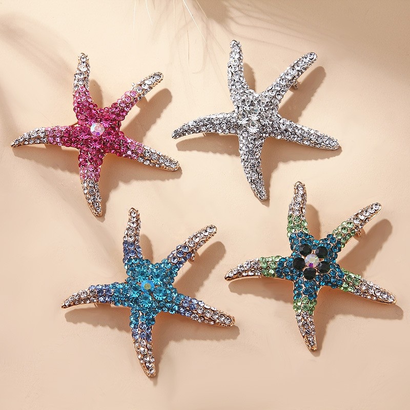 Sea Creature ชุดเสื้อเชิ้ตแขนสั้น ลายปลาดาว ประดับเพชร แฟชั่นฤดูร้อน