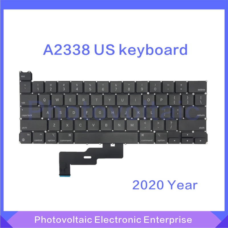 Original A2338 US แป้นพิมพ์ภาษาอังกฤษเปลี่ยนใช้งานร่วมกับ MacBook Pro Retina 13 นิ้ว A2338 US แป้นพิ