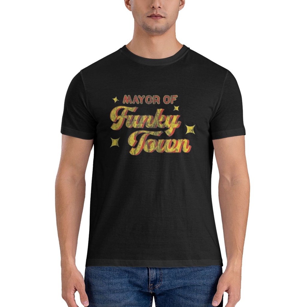 Mayor Of Funky Town 1970S Disco เสื้อยืดผ้าฝ้ายแบบนุ่มมาใหม่