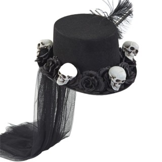 R-r Steampunk Time Traveler hat Steampunk Top hat Steampunk hat With Veil Goth hat หมวกชาวโกธ