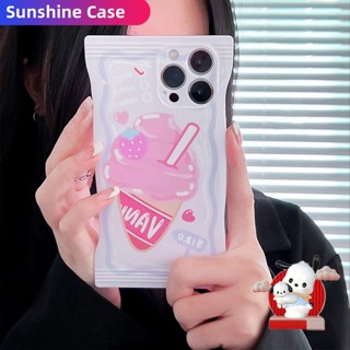 เคสโทรศัพท์มือถือ แบบนิ่ม ลายการ์ตูนไอศกรีม ชานม สําหรับ iPhone 14 13 12 11 Pro Max SE2020 X Xr Xs Max 8 7 Plus