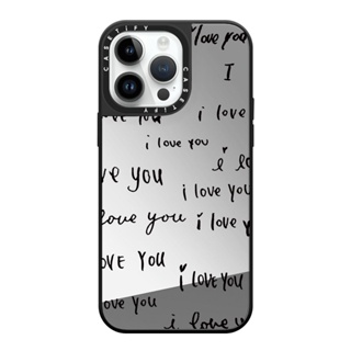 เคสโทรศัพท์มือถือแบบกระจกแข็ง ลาย I Love You Casetify สําหรับ iPhone 14 13 12 11 Pro Max Plus