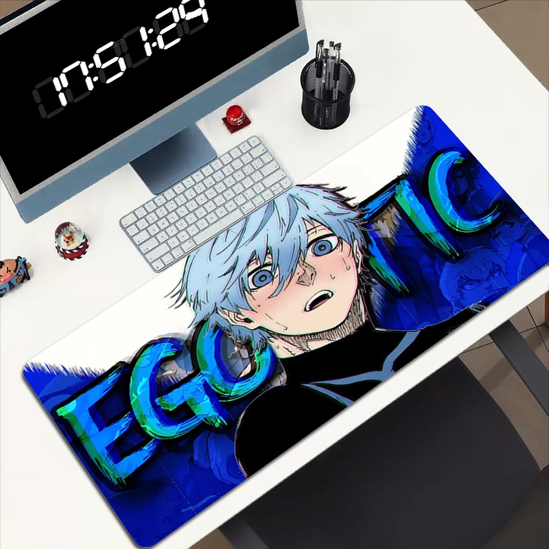 BLUE LOCK แผ่นรองเมาส์ขนาดใหญ่อุปกรณ์เสริมโต๊ะ Gamer ตู้เกม Mousepad อะนิเมะโต๊ะคอมพิวเตอร์คีย์บอร์ดเสื่อสําหรับเล่นเกม Office Pc