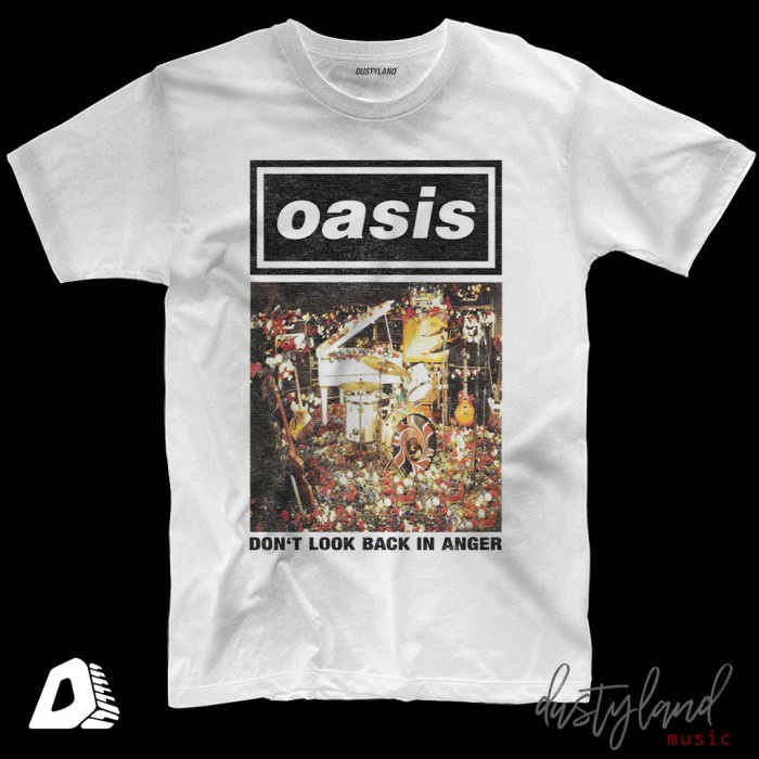 เสื้อยืด Oasis Band - JUST DONT LOOK BACK IN ANGER สําหรับผู้ชาย