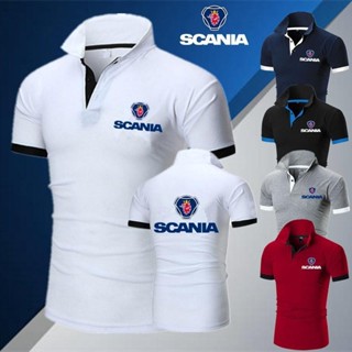 เสื้อโปโลแขนสั้น พิมพ์ลายโลโก้ Scania คุณภาพสูง แฟชั่นฤดูร้อน สไตล์สปอร์ต สําหรับผู้ชาย