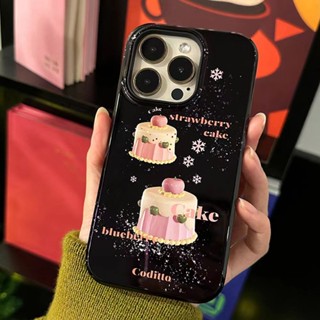 Ins เคสโทรศัพท์มือถือนิ่ม กันตก ลายเค้กสตรอเบอร์รี่ สร้างสรรค์ สําหรับ Apple Iphone 14promax 13 13promax 12 11 7 8Plus Xsmax 6S