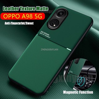 เคสโทรศัพท์มือถือหนัง ซิลิโคน กันกระแทก พร้อมขาตั้งแม่เหล็ก สําหรับ Oppo A98 5G RenoA98 A 98