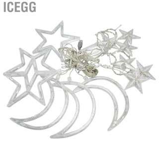 Icegg String Lamp  Moon Star Design  String Light Wide Application 8 Modes Easy Setting Warm Lighting Home Decoration Low Voltage  for Outdoor