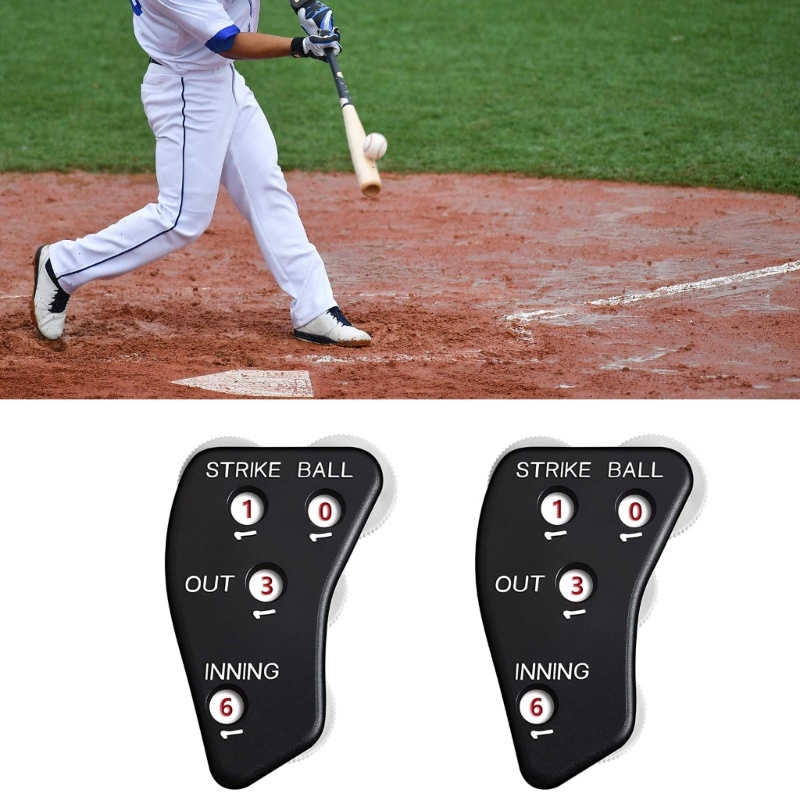 RUN 2 ชิ้นเบสบอล Umpire Clicker 4 ล้อตัวบ่งชี้เบสบอล Umpire ไม่ง่ายที่จะสไลด์เบสบอล Counter Clicker 