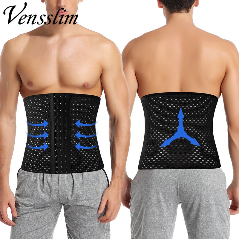 Vensslim ผู้ชายกระชับสัดส่วน Body Shaper Corset ลดน้ําหนักออกกําลังกายฟิตเนส Tummy Control Trimmer เอวเทรนเนอร์เข็มขัด Gym Shapewear