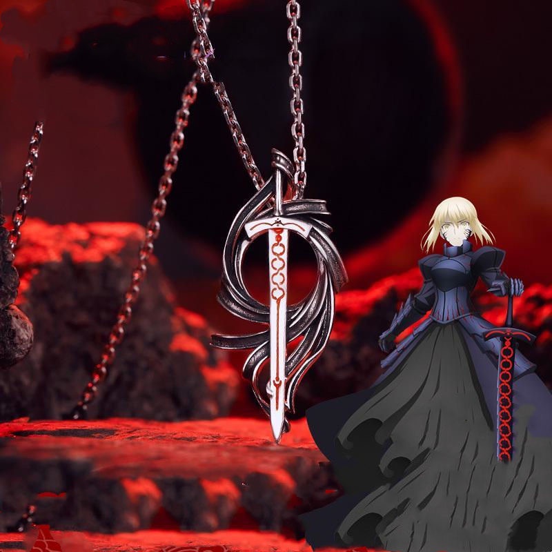 สร้อยคอแฟชั่น จี้การ์ตูนอนิเมะ Game Fate Stay Night Saber Alter Excalibur Morgan สําหรับแต่งคอสเพลย์