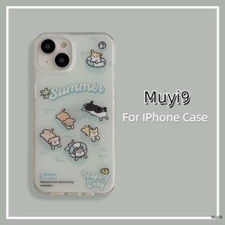 เคสโทรศัพท์มือถือ แบบนิ่ม ลายการ์ตูนสัตว์ว่ายน้ํา กันกระแทก สําหรับ IPhone14ProMax 13ProMax I12 Pro MAX i11 14 13Pro