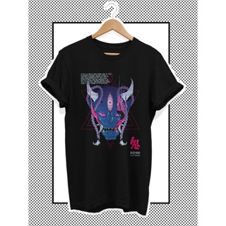 เสื้อยืด พิมพ์ลายอนิเมะ Yokai Oni Demon Mask สไตล์ญี่ปุ่น ฮาราจูกุ โกธิค พังก์ สตรีท สําหรับผู้หญิง และผู้ชาย