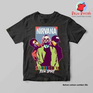 เสื้อยืด ลาย Nirvana สีดํา สําหรับเด็ก