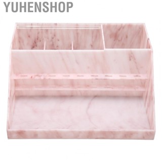 Yuhenshop 9 Holes Pink Marble Texture Storage Display Case Acrylic Storage Beauty Makeup