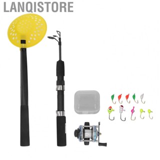 Lanqistore Ice Fishing Rod Reel Combo  Comfortable Handle Ice Fishing Rod with Hook for Lake