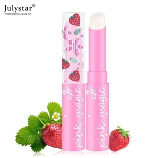 JULYSTAR Ice Soft Strawberry Color Lip Balm Warming Lipstick สีชมพูเล็กน้อยเปลี่ยนอุณหภูมิอย่างต่อเนื่อง Ladies Lip