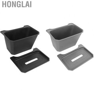 Honglai Car Rear Storage Box  ABS TPE Easy Clean Rounded Corners Row Seat Organizer Container Wear Resistant Large  with Lid for Tesla Model Y