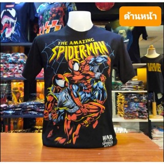 เสื้อยืดใหม่เสื้อยืดMarvel_ลิขสิทธิ์แท้ลายspidermanสีดำ(01)กรอกรหัส