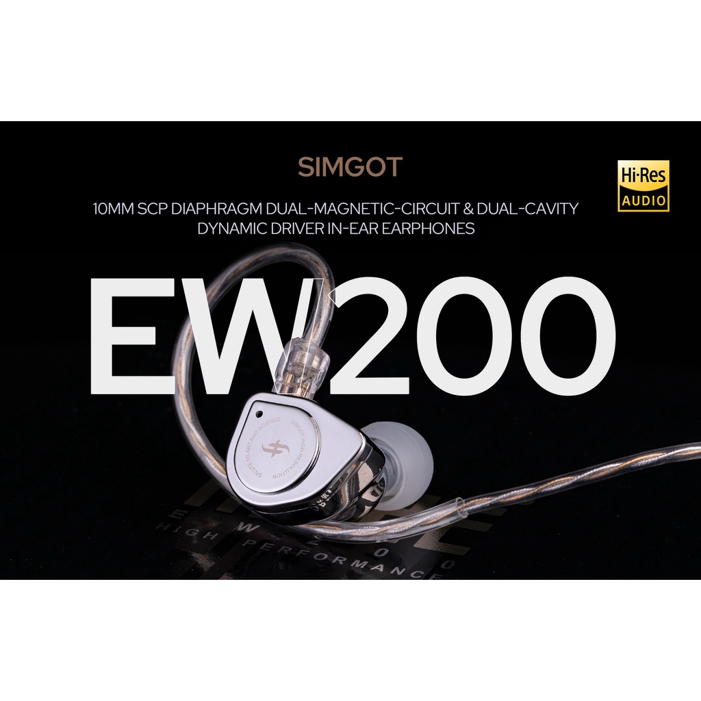 Simgot EW200 ชุดหูฟังไดนามิก 10 มม. SCP ไดอะแฟรมแม่เหล็กคู่ สําหรับ EW100P